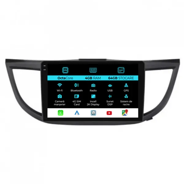 Navigatie Dedicata Honda CR-V (2012-2016), 2K, 4Gb Ram, 64Gb Stocare, Carplay