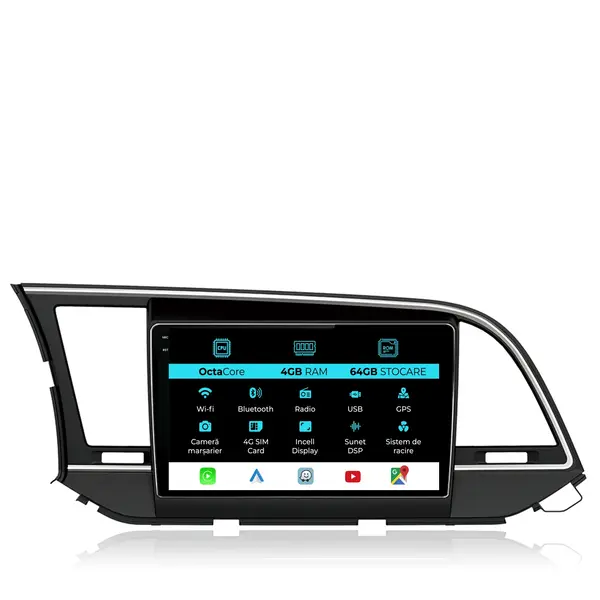 Navigatie Dedicata Hyundai Elantra (2010-2016), 9 Inch, 4Gb Ram, 64Gb Stocare, Android Auto, Carplay