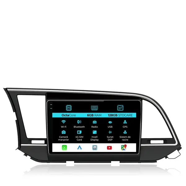 Navigatie Dedicata Hyundai Elantra (2015-2018), 9 Inch, 6Gb Ram, 128Gb stocare, Carplay