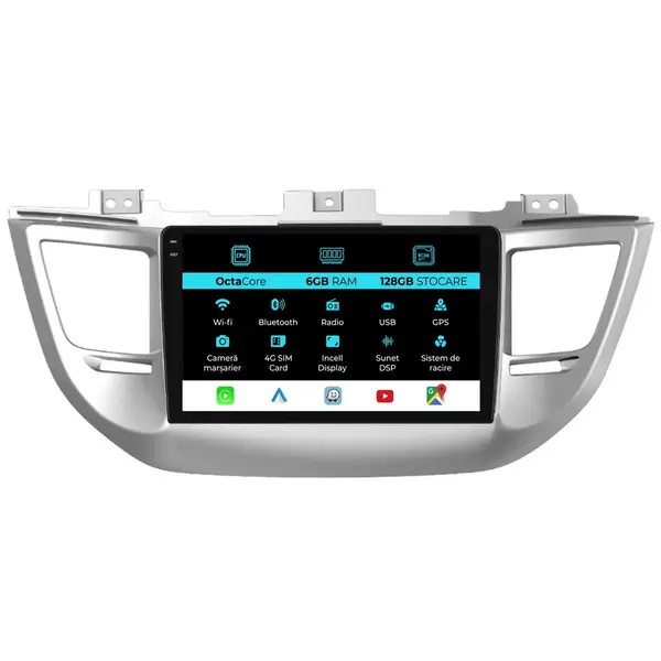 Navigatie Dedicata Hyundai IX35 (2009-2015), 9 Inch, 6Gb Ram, 128Gb Stocare, Android Auto, Carplay