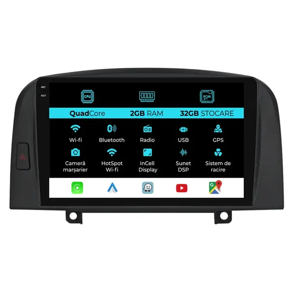 Navigatie Dedicata Hyundai Sonata (2004-2008), 9Inch, 2Gb Ram, 32Gb Stocare, Carplay
