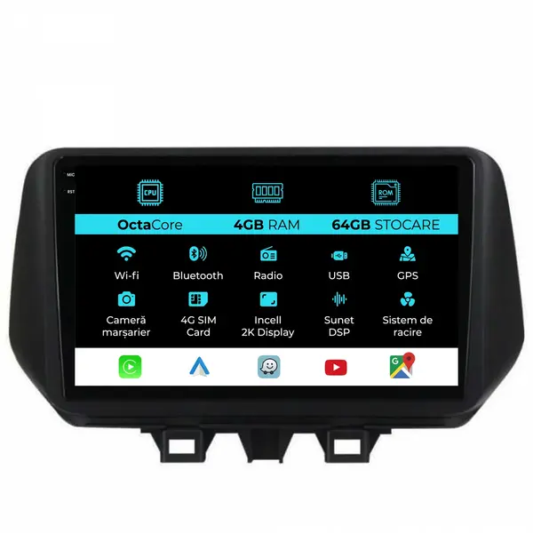 Navigatie Dedicata Hyundai Tucson (2018-2020), 2K, 4Gb Ram, 64Gb stocare, Carplay