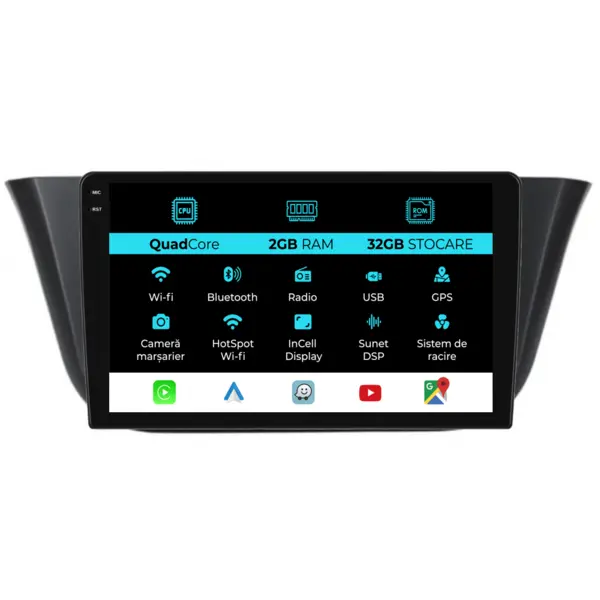 Navigatie Dedicata Iveco Daily (2014-2021), 9Inch, 2Gb Ram, 32Gb Stocare, Carplay