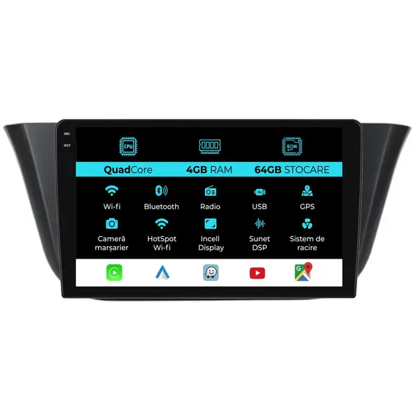 Navigatie Dedicata Iveco Daily (2014-2021),QuadCore, 9Inch, 4Gb Ram, 64Gb Stocare, Carplay