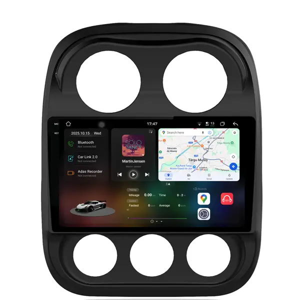 Navigatie Dedicata Jeep Compass (2006-2010), 2K, 12Gb Ram, 256Gb Stocare, Android Auto, Carplay