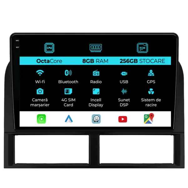 Navigatie Dedicata Jeep Grand Cherokee (1998-2004), 9 Inch, 8Gb Ram, 256Gb Stocare, Android Auto, Carplay