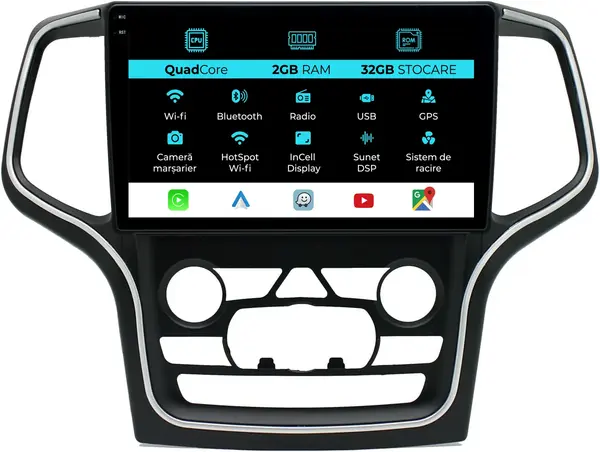 Navigatie Dedicata Jeep Grand Cherokee (2013-2020) , 10Inch, 2Gb Ram, 32Gb Stocare, Carplay