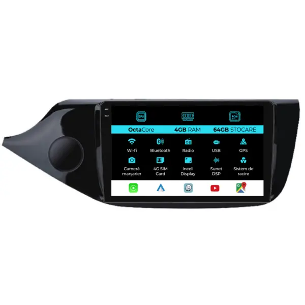 Navigatie Dedicata Kia Ceed (2012-2020), 9Inch, 4Gb Ram, 64Gb Stocare, Carplay