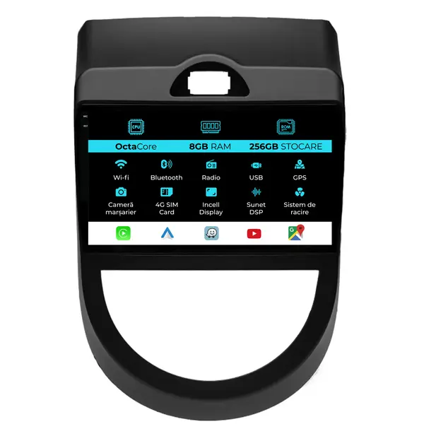 Navigatie Dedicata Kia Soul (2009-2013), 9 Inch, 8Gb Ram, 256Gb Stocare, Android Auto, Carplay
