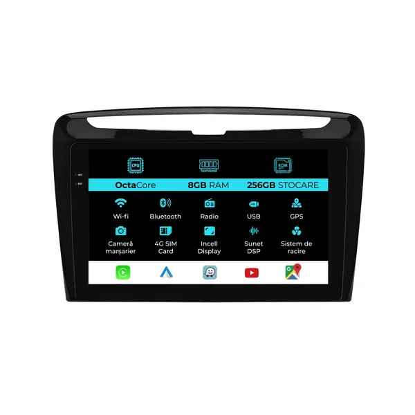 Navigatie Dedicata Lancia Ypsilon (2012-2020), 9Inch, 8Gb Ram, 256Gb Stocare, Carplay