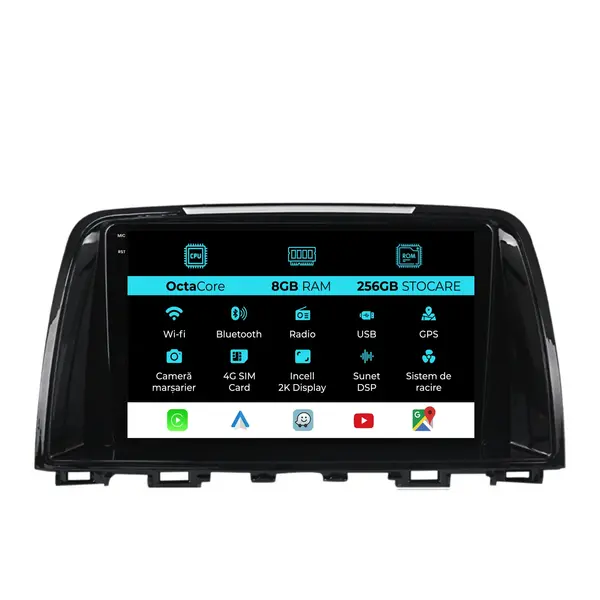 Navigatie Dedicata Mazda CX-5 (2012-2015), 2K, 8Gb Ram, 256Gb Stocare, CarPlay