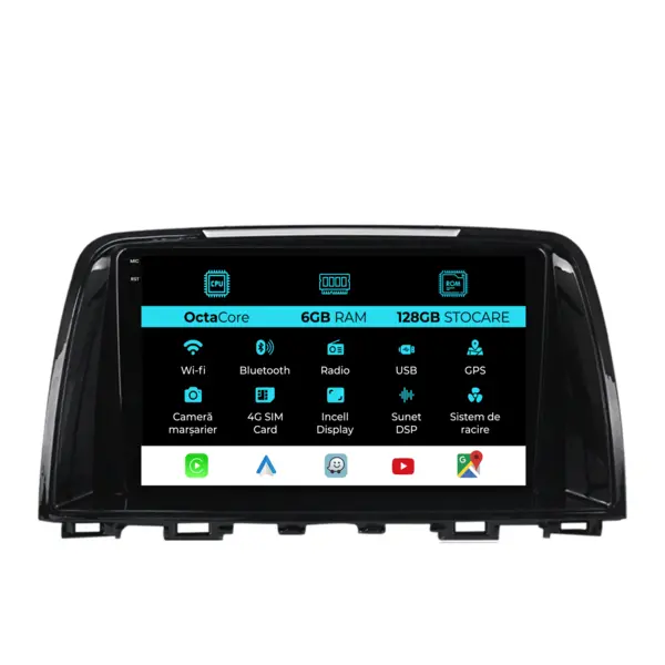 Navigatie Dedicata Mazda CX-5 (2012-2015), 9Inch, 6Gb Ram, 128Gb Stocare, CarPlay