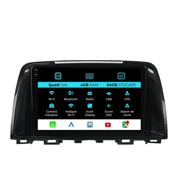 Navigatie Dedicata Mazda CX-5 (2012 - 2015), QuadCore, 9 Inch, 4Gb Ram, 64Gb Stocare, Android Auto, Carplay