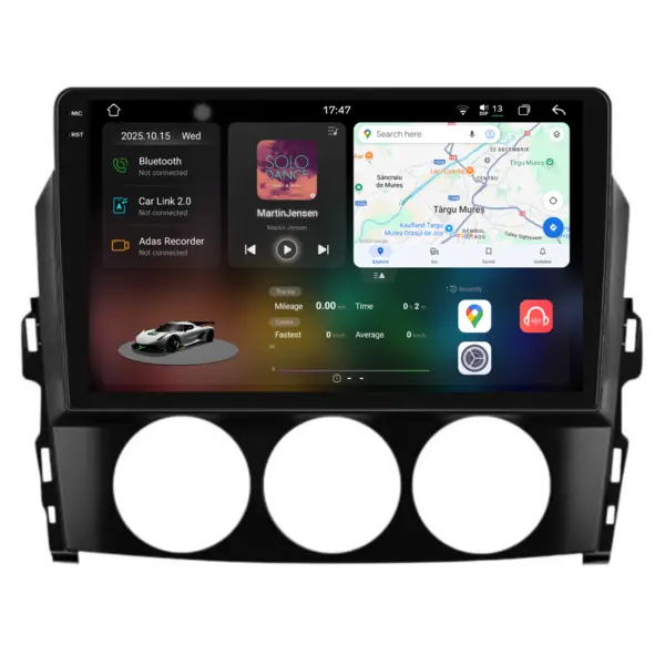 Navigatie Dedicata Mazda MX-5 (2005-2015), 2K, 12Gb Ram, 256Gb Stocare, Carplay