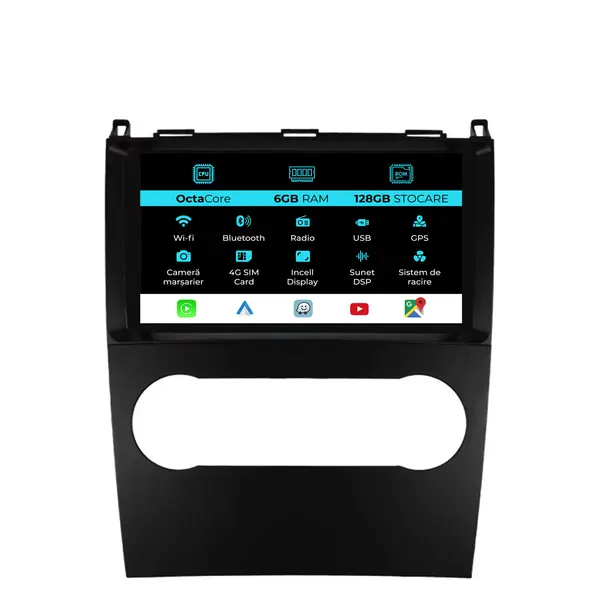 Navigatie Dedicata Mercedes Benz A B Class (2004-2011), 9Inch, 6Gb Ram, 128Gb Stocare, Carplay