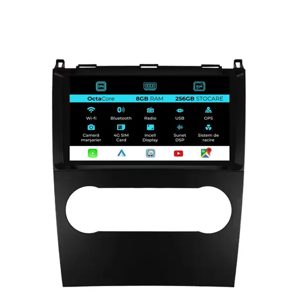 Navigatie Dedicata Mercedes Benz A B Class (2004-2011), 9Inch, 8Gb Ram, 256Gb Stocare, Carplay