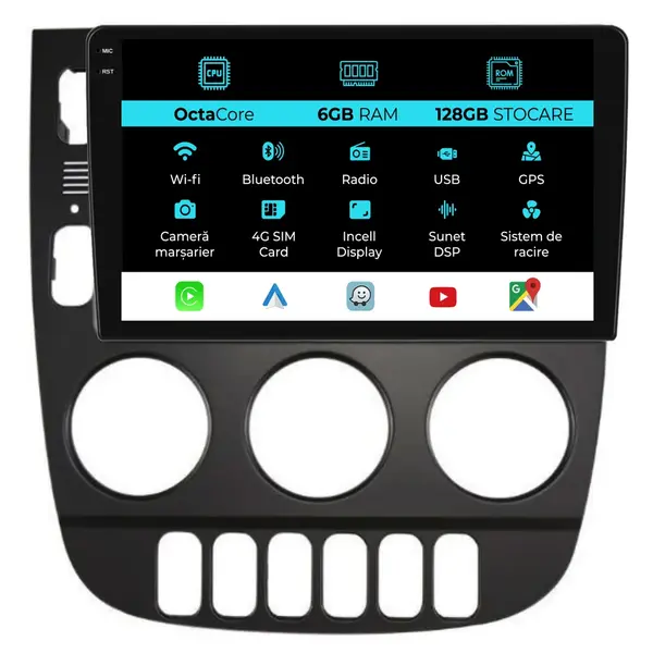 Navigatie Dedicata Mercedes ML W163 (1998-2005), 9Inch, 6Gb Ram, 128Gb Stocare, Carplay