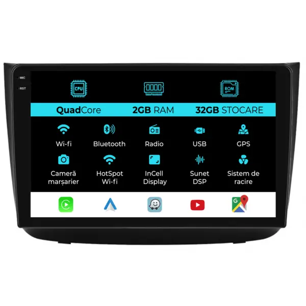 Navigatie Dedicata Mercedes Vito, Viano (2005-2015), 10Inch, 2Gb Ram, 32Gb Stocare, Carplay