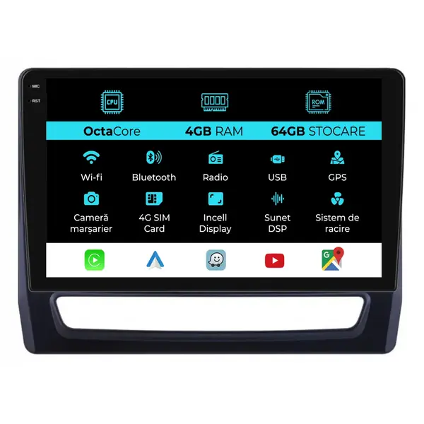 Navigatie Dedicata Mitsubishi ASX 2 (2019 - 2025), 10Inch, 4Gb Ram, 64Gb Stocare, Carplay