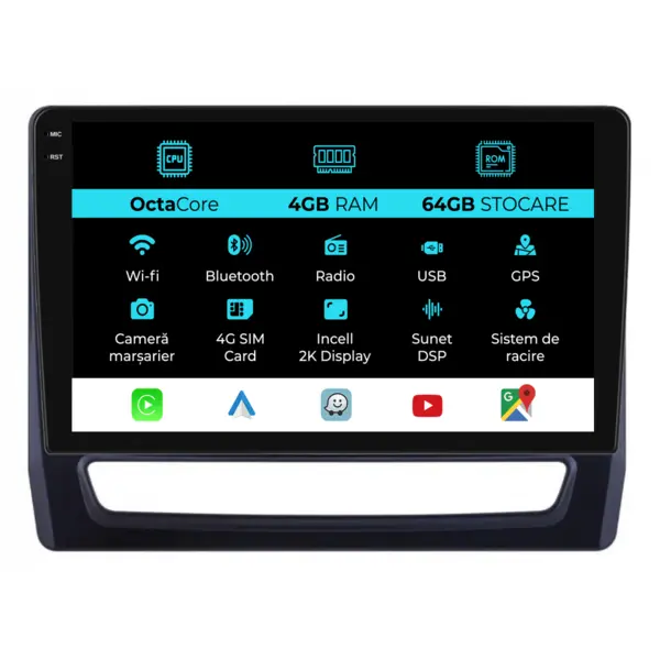 Navigatie Dedicata Mitsubishi ASX (2010 - 2019), 2K, 4Gb Ram, 64Gb Stocare, Android Auto, Carplay