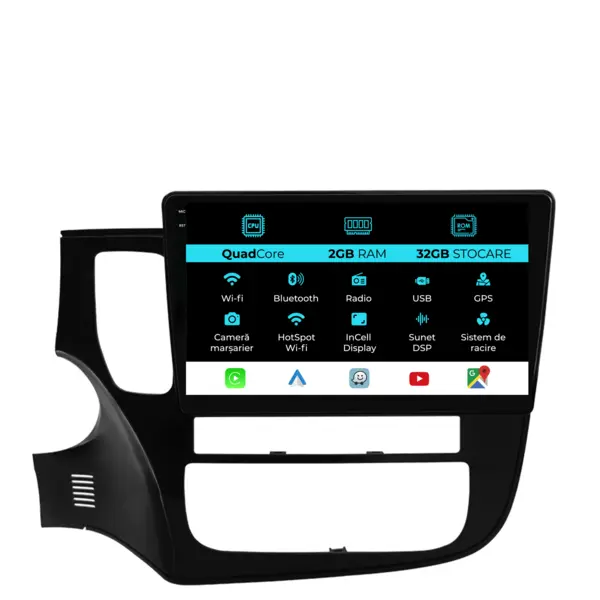 Navigatie Dedicata Mitsubishi Outlander (2013-2019), 10Inch, 2Gb Ram, 32Gb Stocare, Carplay