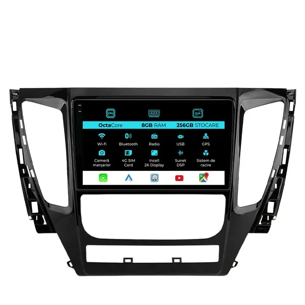Navigatie Dedicata Mitsubishi Pajero (2016-2018), 2K, 8Gb Ram, 256Gb Stocare, Carplay