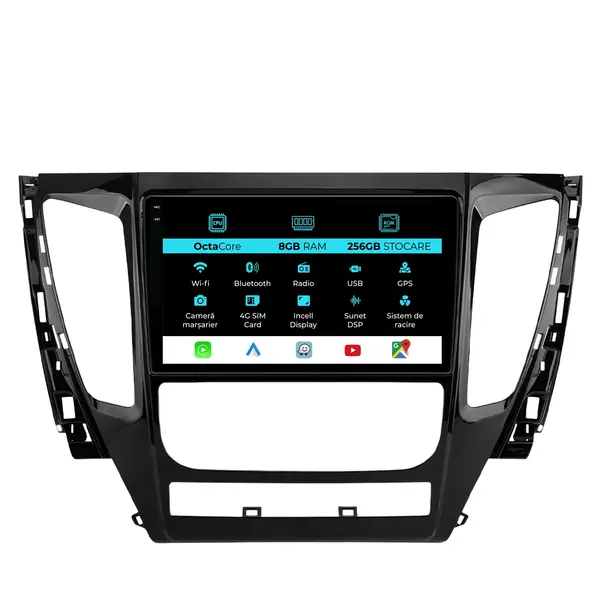 Navigatie Dedicata Mitsubishi Pajero (2016 - 2018), 9 Inch, 8Gb Ram, 256Gb Stocare, Android Auto, Carplay