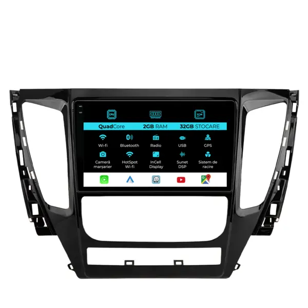 Navigatie Dedicata Mitsubishi Pajero (2016-2018), 9Inch, 2Gb Ram, 32Gb Stocare, Carplay