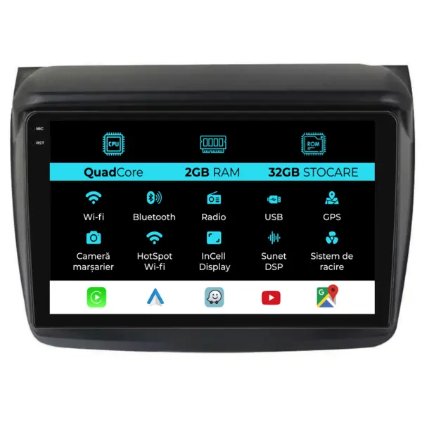 Navigatie Dedicata Mitsubishi Pajero Sport (2006 - 2013), 9 Inch, 2Gb Ram, 32Gb Stocare, Android Auto, Carplay