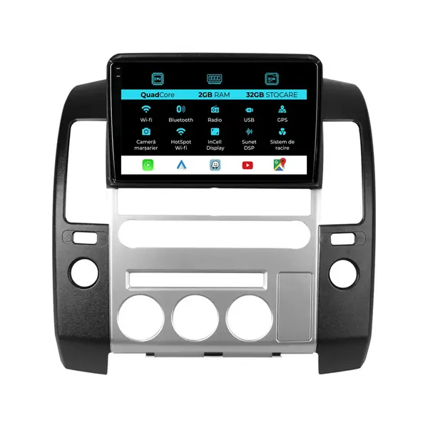 Navigatie Dedicata Nissan Navara (2004 - 2010), 9 Inch, 2Gb Ram, 32Gb Stocare, Android Auto, Carplay