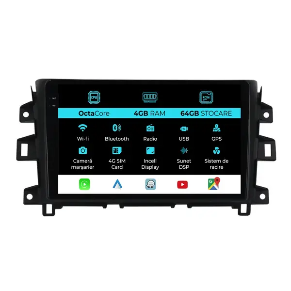 Navigatie Dedicata Nissan Navara (2015-2022), 10Inch, 4Gb Ram, 64Gb Stocare, Carplay