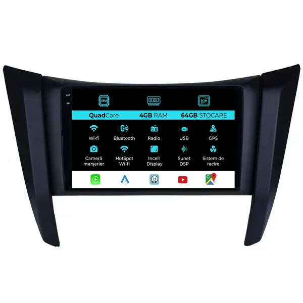 Navigatie Dedicata Nissan Navara (2015-2022),QuadCore, 9Inch, 4Gb Ram, 64Gb Stocare, Carplay