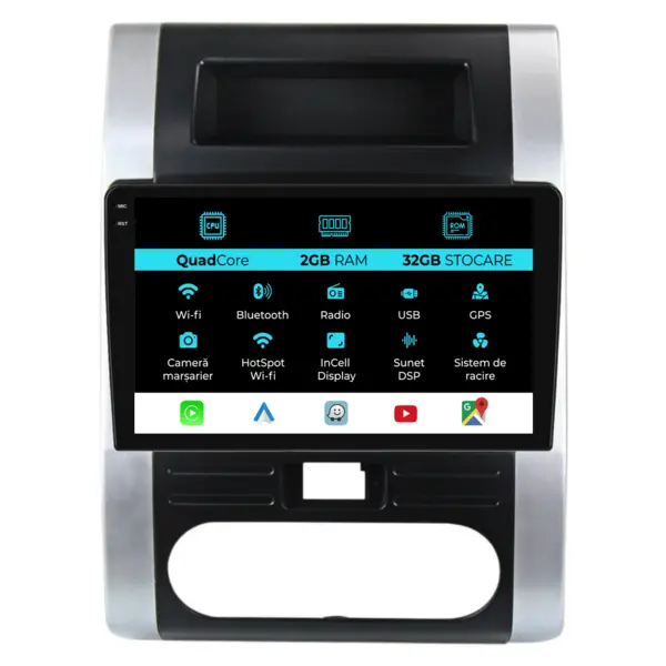 Navigatie Dedicata Nissan X-Trail T31 (2006 - 2012), 10 Inch, 2Gb Ram, 32Gb Stocare, Android Auto, Carplay