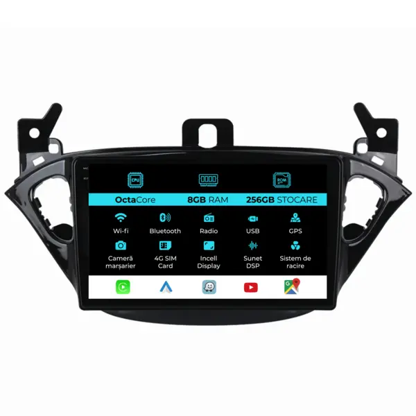 Navigatie Dedicata Opel Adam (2012 - 2019), 9 Inch, 8Gb Ram, 256Gb Stocare, Android Auto, Carplay