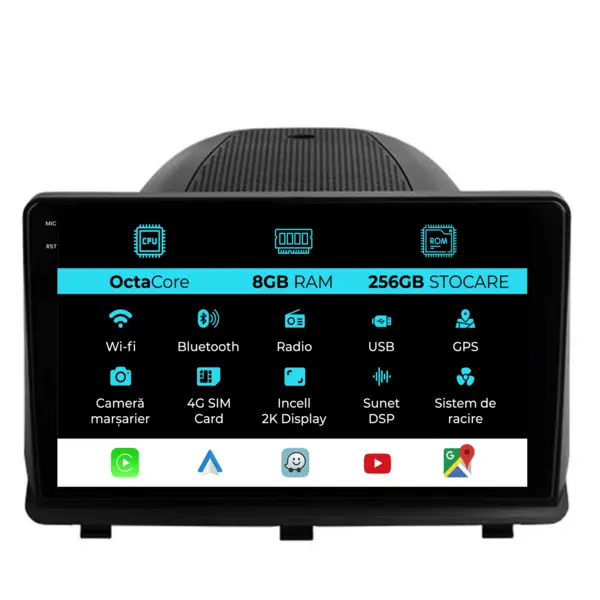 Navigatie Dedicata Opel Antara (2005 - 2015), 2K, 8Gb Ram, 256Gb Stocare, Android Auto, Carplay