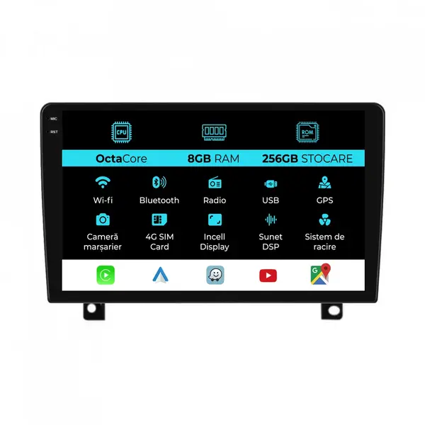 Navigatie Dedicata Opel Astra H (2004 - 2009), 10 Inch, 8Gb Ram, 256Gb Stocare, Android Auto, Carplay