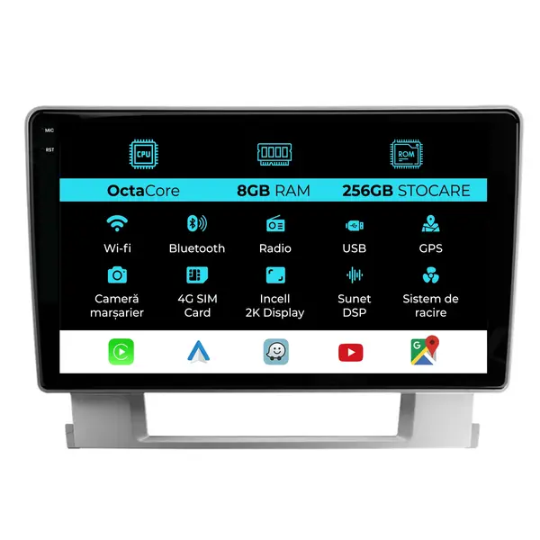 Navigatie Dedicata Opel Astra J (2009 - 2015), 2K, 8Gb Ram, 256Gb Stocare, Android Auto, Carplay