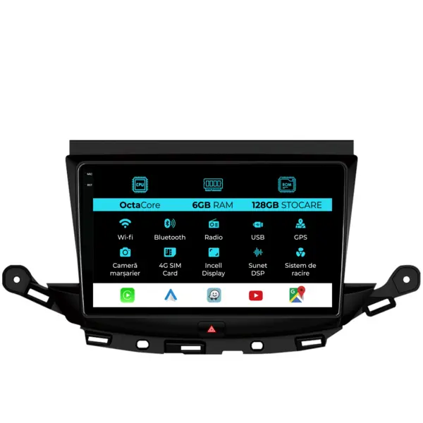 Navigatie Dedicata Opel Astra K (2016 - 2020), 9 Inch, 6Gb Ram, 128Gb stocare, Carplay