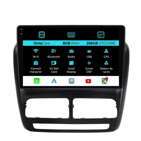 Navigatie Dedicata Opel Combo (2003 - 2011), 10 Inch, 8Gb Ram, 256Gb Stocare, Android Auto, Carplay