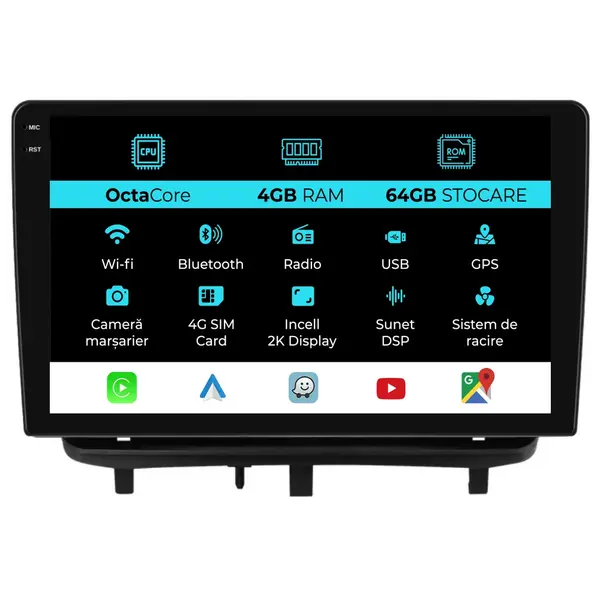 Navigatie Dedicata Opel Corsa D (2006-2014), 2K, 4Gb Ram, 64Gb Stocare, Carplay