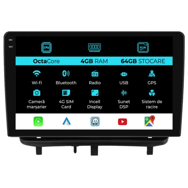 Navigatie Dedicata Opel Corsa D (2006-2014), 9Inch, 4Gb Ram, 64Gb Stocare, Carplay