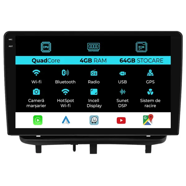 Navigatie Dedicata Opel Corsa D (2006-2014),QuadCore, 9Inch, 4Gb Ram, 64Gb Stocare, Carplay