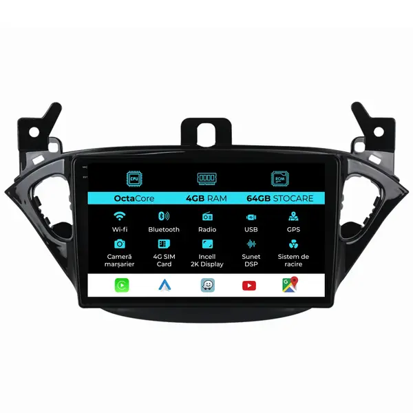 Navigatie Dedicata Opel Corsa E Adam (2012-2019), 2K, 4Gb Ram, 64Gb Stocare, Carplay