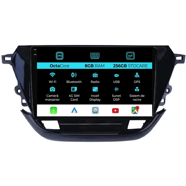 Navigatie Dedicata Opel Corsa F (2019 - 2023), 9 Inch, 8Gb Ram, 256Gb Stocare, Android Auto, Carplay