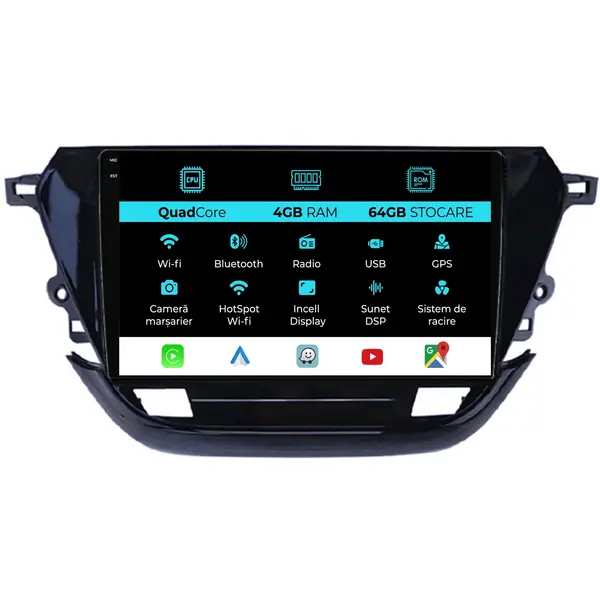 Navigatie Dedicata Opel Corsa F (2019-2023),QuadCore, 9Inch, 4Gb Ram, 64Gb Stocare, Carplay