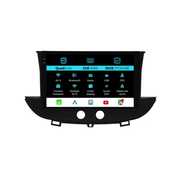 Navigatie Dedicata Opel Crossland X (2017 - 2021), 9 Inch, 2Gb Ram, 32Gb Stocare, Android Auto, Carplay
