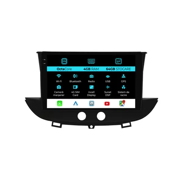 Navigatie Dedicata Opel Crossland X (2017 - 2021), 9 Inch, 4Gb Ram, 64Gb Stocare, Android Auto, Carplay