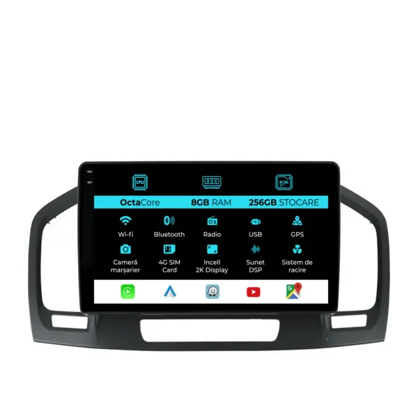 Navigatie Dedicata Opel Insignia (2008-2013), 2K, 8Gb Ram, 256Gb stocare, Carplay