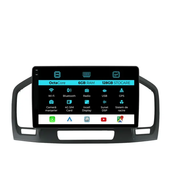 Navigatie Dedicata Opel Insignia (2008-2013), 9 Inch, 6Gb Ram, 128Gb stocare, Carplay