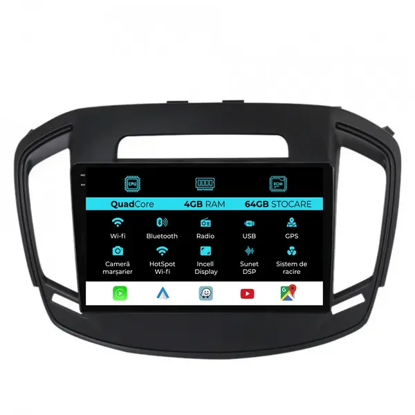 Navigatie Dedicata Opel Insignia (2013-2017),QuadCore, 9Inch, 4Gb Ram, 64Gb Stocare, Carplay